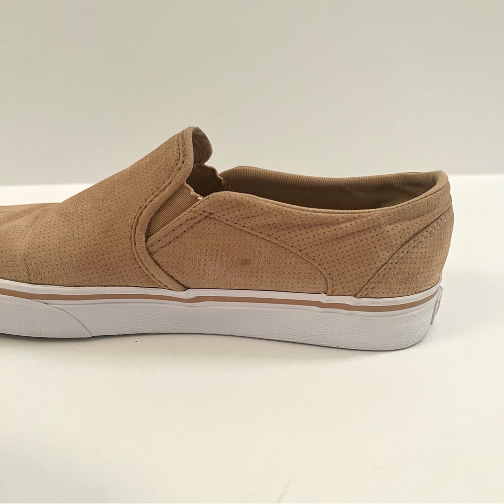 Vans Slip-On Suede Sneakers in Tan - Picture 11 of 13